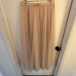 Revelry size 12 nude tulle long skirt, bridesmaid skirt, wedding skirt